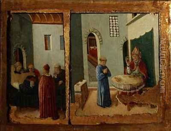 Two Scenes from the life of St. Savino Oil Painting - Giovanni Boccati