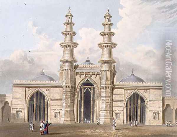 The Shaking Minarets of Ahmedabad Oil Painting - Grindlay, Captain Robert M.
