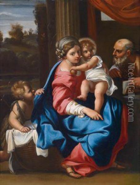 Die Heilige Familie Mit Dem Johannesknaben Oil Painting - Annibale Carracci