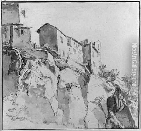 Italianate Houses on a Cliff Oil Painting - Jan Asselyn