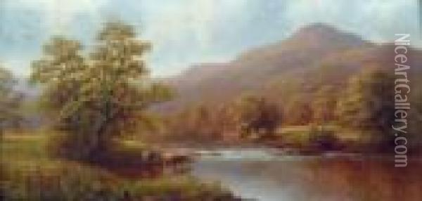 Rydal Lake From Loughrigg Oil Painting - William Mellor