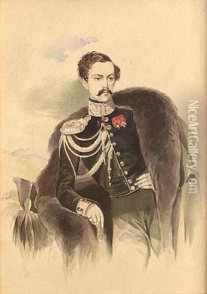 Portrait Of Count Nikolai Vladimirovich Adlerberg Oil Painting - Alexei Alexandrovich Alexeiev