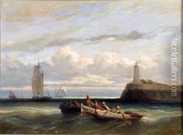 La Rade De Brest Oil Painting - Jules Achille-Noel