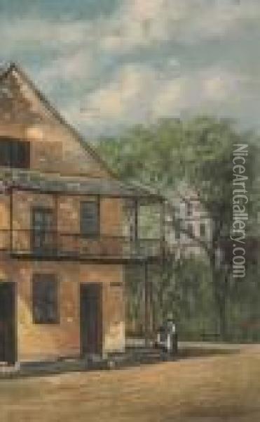The Old Sanchez House, St. Augustine, Florida Oil Painting - Frank Henry Shapleigh