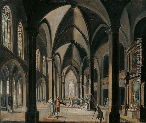 Kircheninterieur Oil Painting - Johann Peter Neef