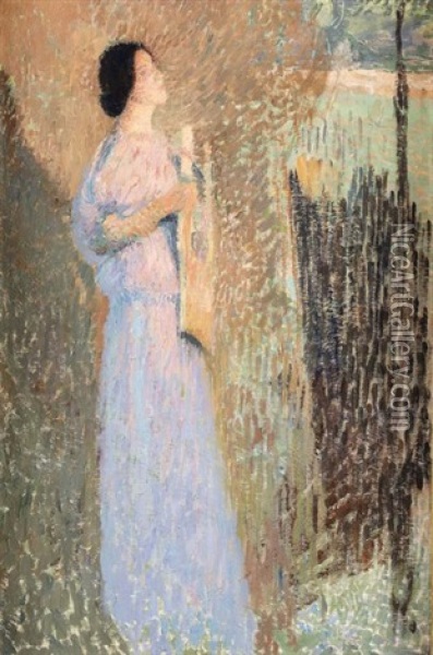 Etude Pour La Musique, 1902 Oil Painting - Henri Jean Guillaume Martin