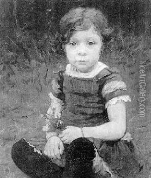 Portret Van Een Zittend Meisje Oil Painting - Ferdinand Oldewelt