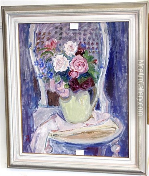 Old Roses I Oil Painting - Margaret Thomas
