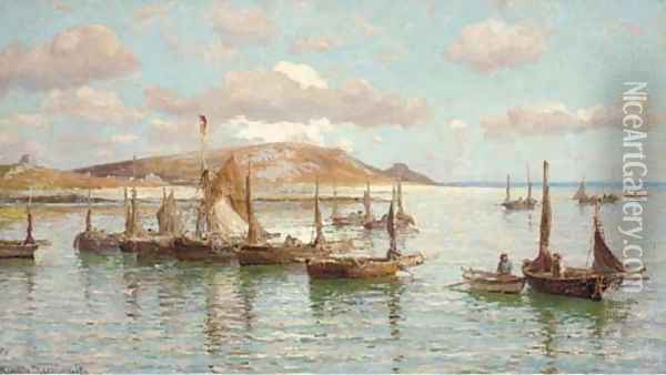 A Scilly Anchorage Oil Painting - Hamilton Macallum