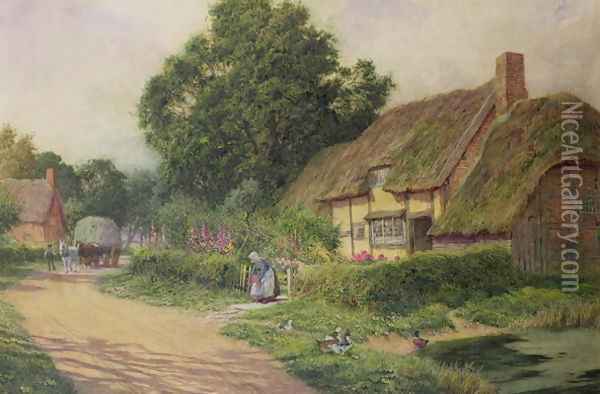 The Coming of the Haycart Oil Painting - Arthur Claude Strachan