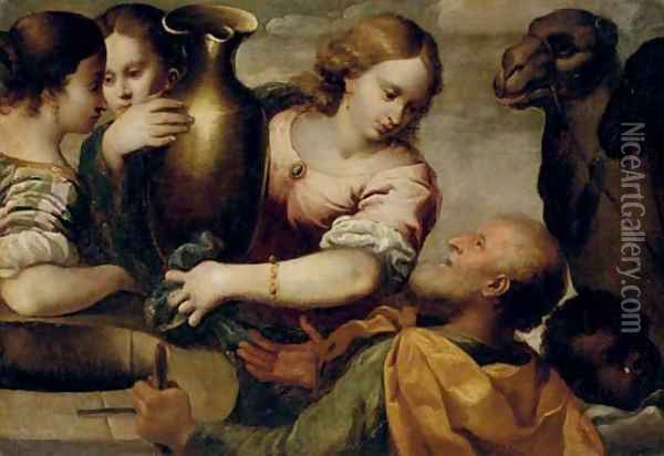 Rebecca at the Well Oil Painting - Antonio Carneo Concordia Sagittaria