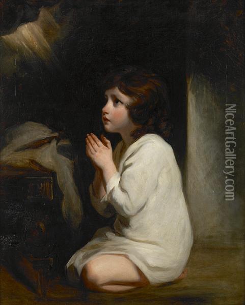 The Infant Samuel (after Sir Joshua Reynolds) Oil Painting - Henry Perronet Briggs