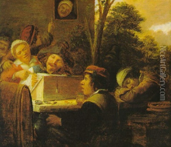 Der Ehevertrag Oil Painting - Joos van Craesbeeck