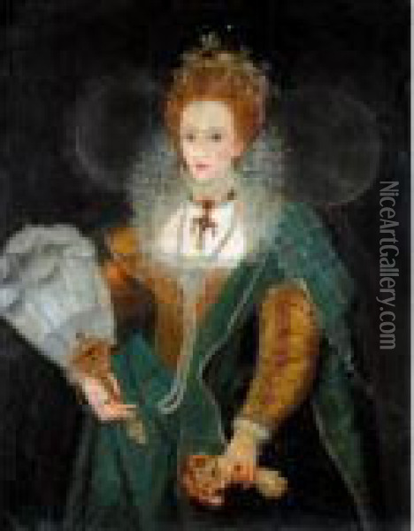 Portrait Of Queen Elizabeth I Oil Painting - Marcus Ii Gerards