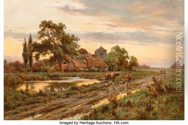 The Road Home Oil Painting - Henry H. Parker