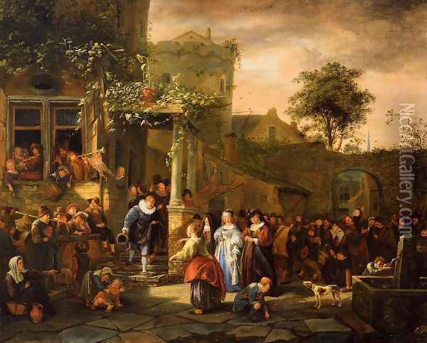 A Village Wedding Oil Painting - Jan Steen