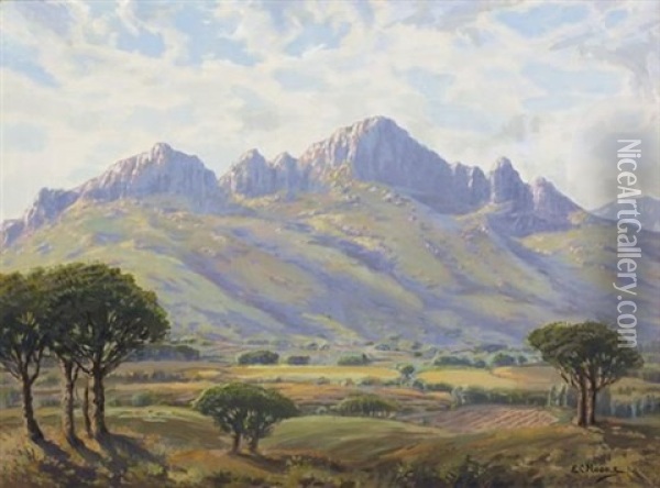 Helderberg, Stellenbosch, C.p. Oil Painting - Edward Charles Moore