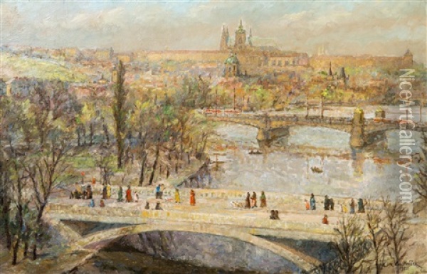 Spring In Prague Oil Painting - Emanuel Knizek