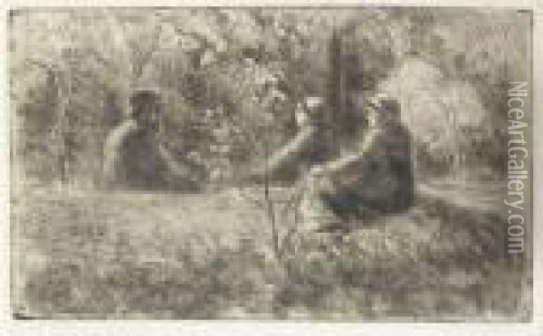 Repos Du Dimanche Dans Le Bois Oil Painting - Camille Pissarro