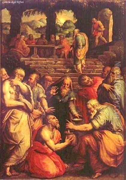 The Prophet Elisha 1566 Oil Painting - Giorgio Vasari