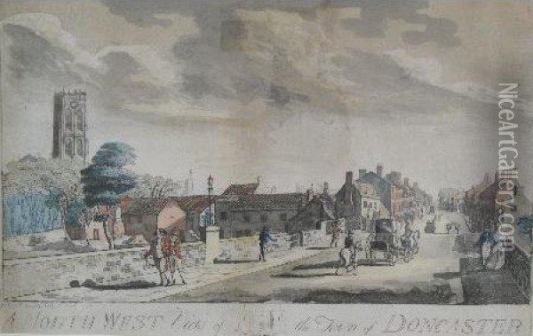 A North West View Of The Town Of Doncaster Oil Painting - Joseph Curtis