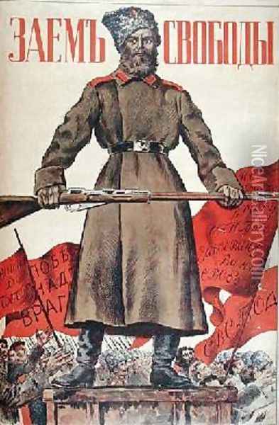 Poster for the Freedom Loan Oil Painting - Boris Kustodiev