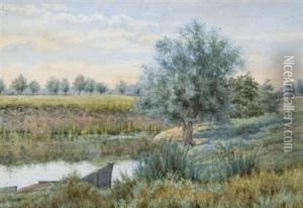 A Quiet Stretch Of The River Oil Painting - William Fraser Garden