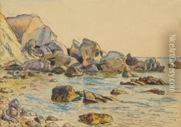 Rocky Coastal View Oil Painting - Roger Eliot Fry