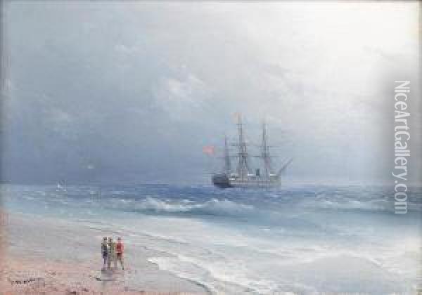 Coastal Scene Oil Painting - Ivan Konstantinovich Aivazovsky