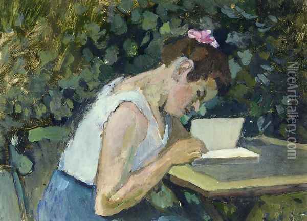 Woman Reading in a Garden Oil Painting - Henri Matisse