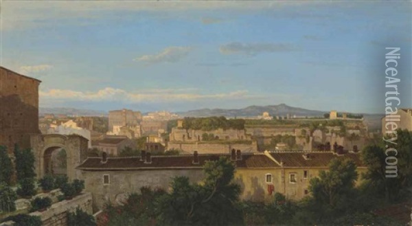 The Palatine Hill, Rome Oil Painting - Julius Zielke