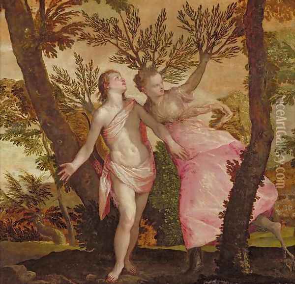 Apollo and Daphne, c.1565-70 Oil Painting - Paolo Veronese (Caliari)