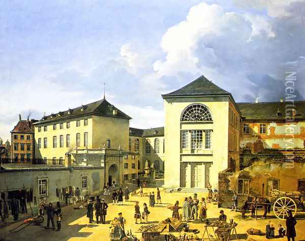 Die Alte Akademie In Dusseldorf Oil Painting - Andreas Achenbach