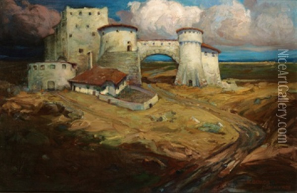 Schlos Am Meer Oil Painting - Heinrich Gollob