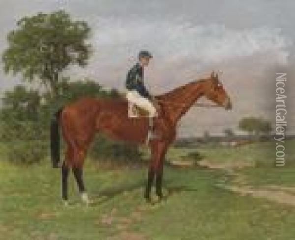 White Crest With Jockey Up Oil Painting - Henry Stull