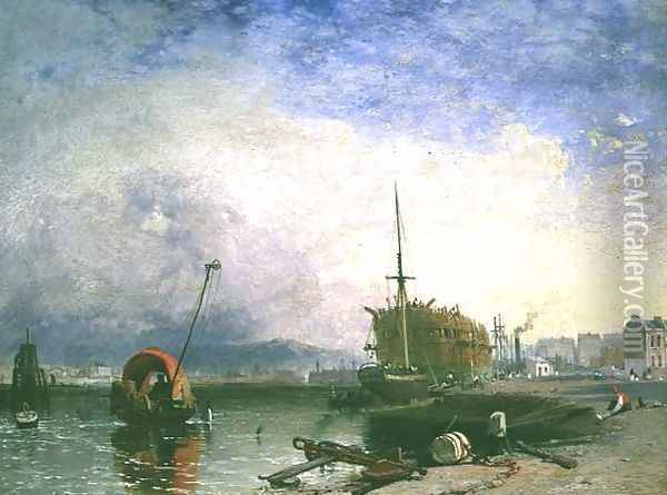 Recollections of Bristol Harbour Oil Painting - James Baker Pyne