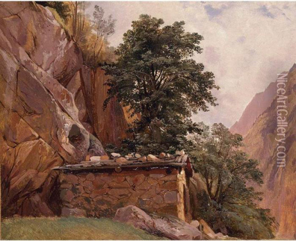 View Of Pestarena, Near Zermatt Oil Painting - Alexandre Calame