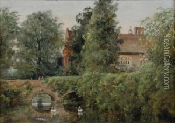 Playford Hall Oil Painting - John Moore Of Ipswich