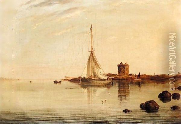 Arran from the Ayrshire coast Oil Painting - William Clark Of Greenock