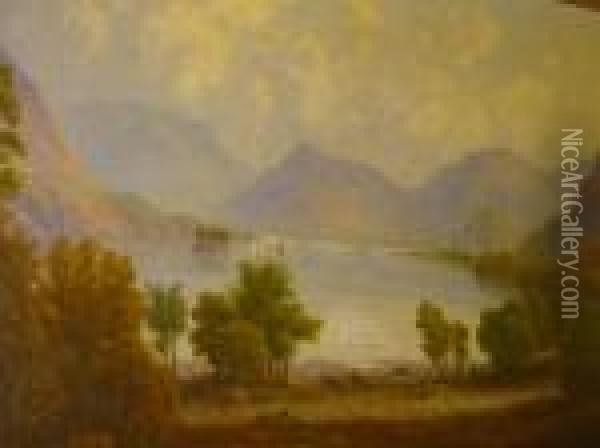 Windermere From Low Wood And The Upperreach Ullswater Oil Painting - William Taylor Longmire