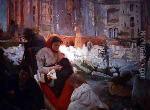 The Cathedral for the Poor 1897 Oil Painting - Joaquin Mir Trinxet