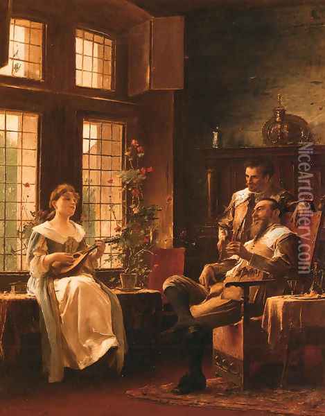 A Tender Chord Oil Painting - Mihaly Munkacsy