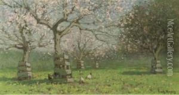 A Flowering Orchard Oil Painting - Cornelis Kuypers