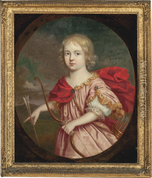 Portrait Of A Young Girl As Cupid Oil Painting - Cornelis Huysmans