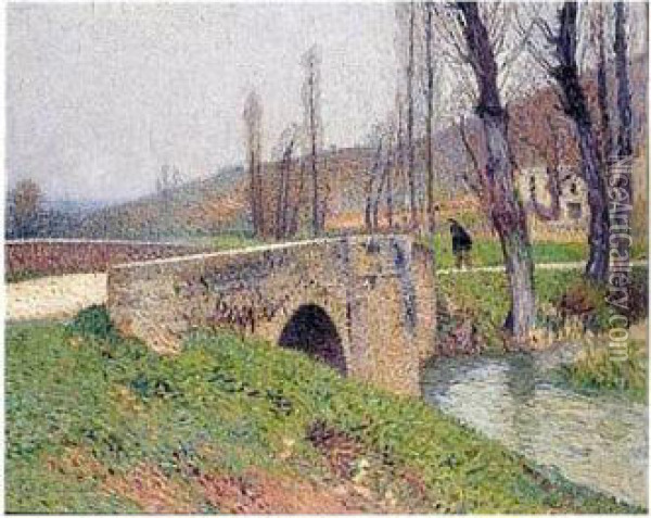 Le Pont, Temps Gris Oil Painting - Henri Martin