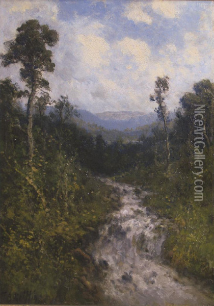 The Babbling Brook Oil Painting - Thomas Bartholomew Griffin