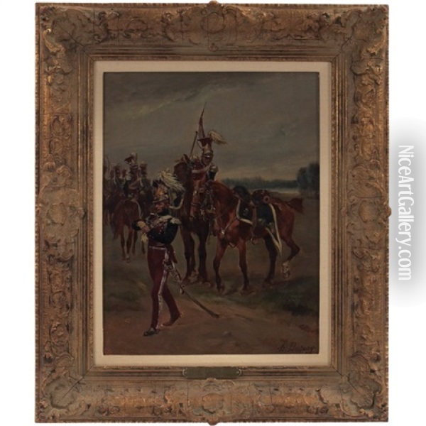 Soldiers Oil Painting - Henri Louis Dupray