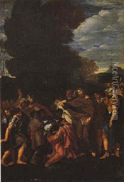 San Filippo Apostolo Battezza L'eunuco Della Regina Candace Oil Painting - Giacinto Gimignani
