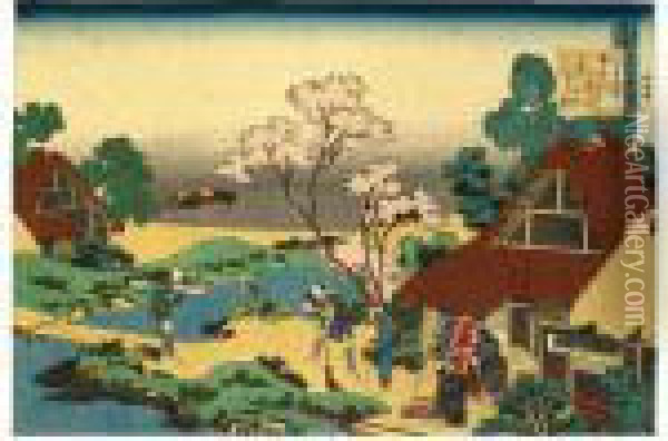 Ono No Komachi From The Series 
````hyakunin Isshu No Ubaga Etoki' (one Hundred Poems As Explained By 
The Nurse) Oil Painting - Katsushika Hokusai