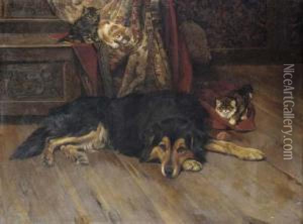 An Anxious Moment Oil Painting - Wright Barker